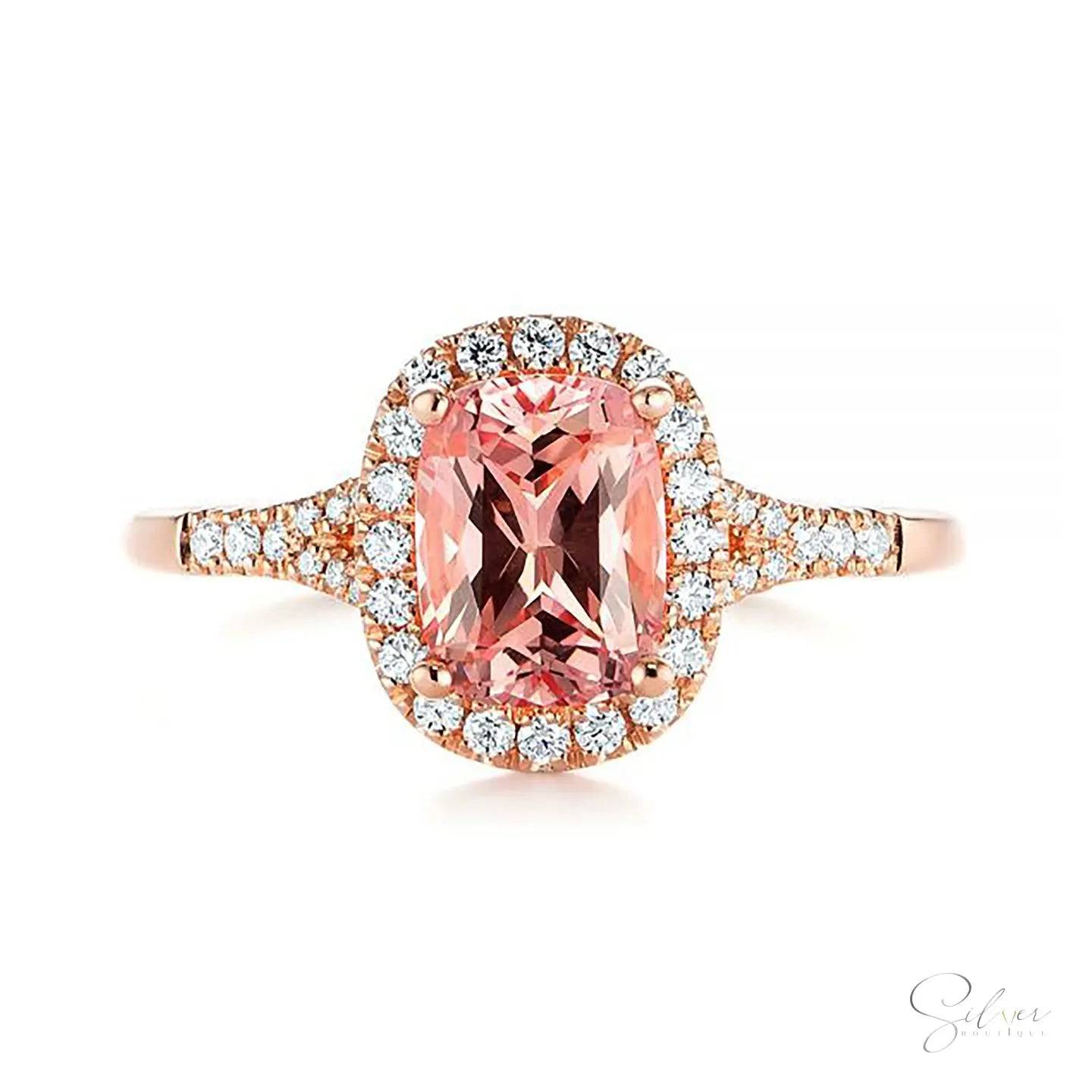 Signature lilÿ, Signature Engagement Peach Sapphire Stone Ring Design, Handmade Sterling Silver Ring, Gold, Silver & Rose Gold - Baza Boutique
