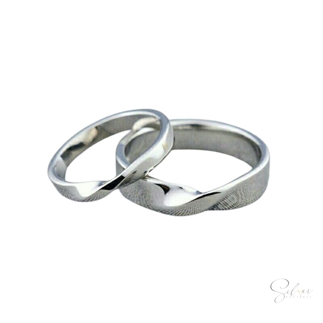 Twisted Couple Rings - Handcrafted in Sterling Silver - Baza Boutique 