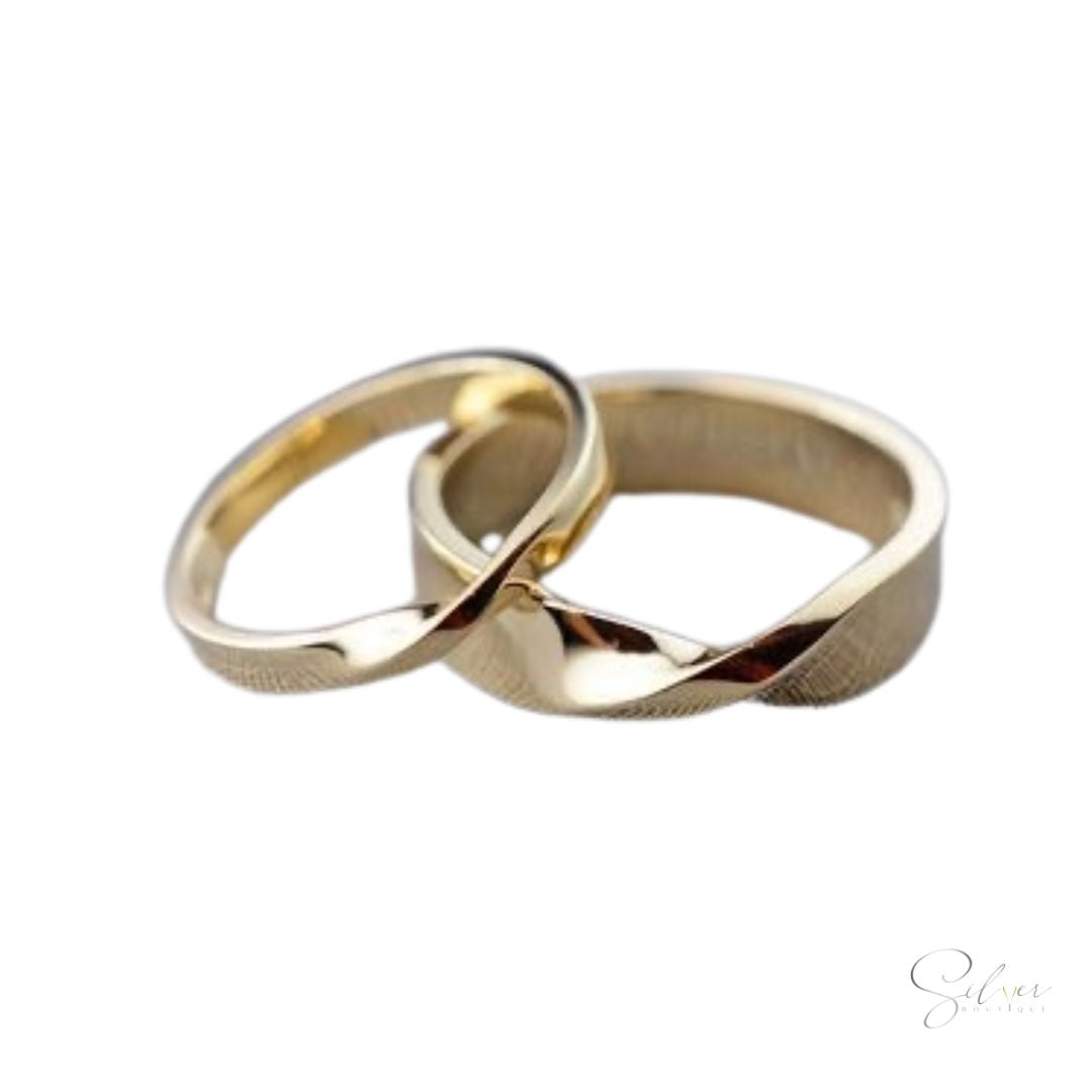 Twisted Couple Rings - Handcrafted in Sterling Silver - Baza Boutique 
