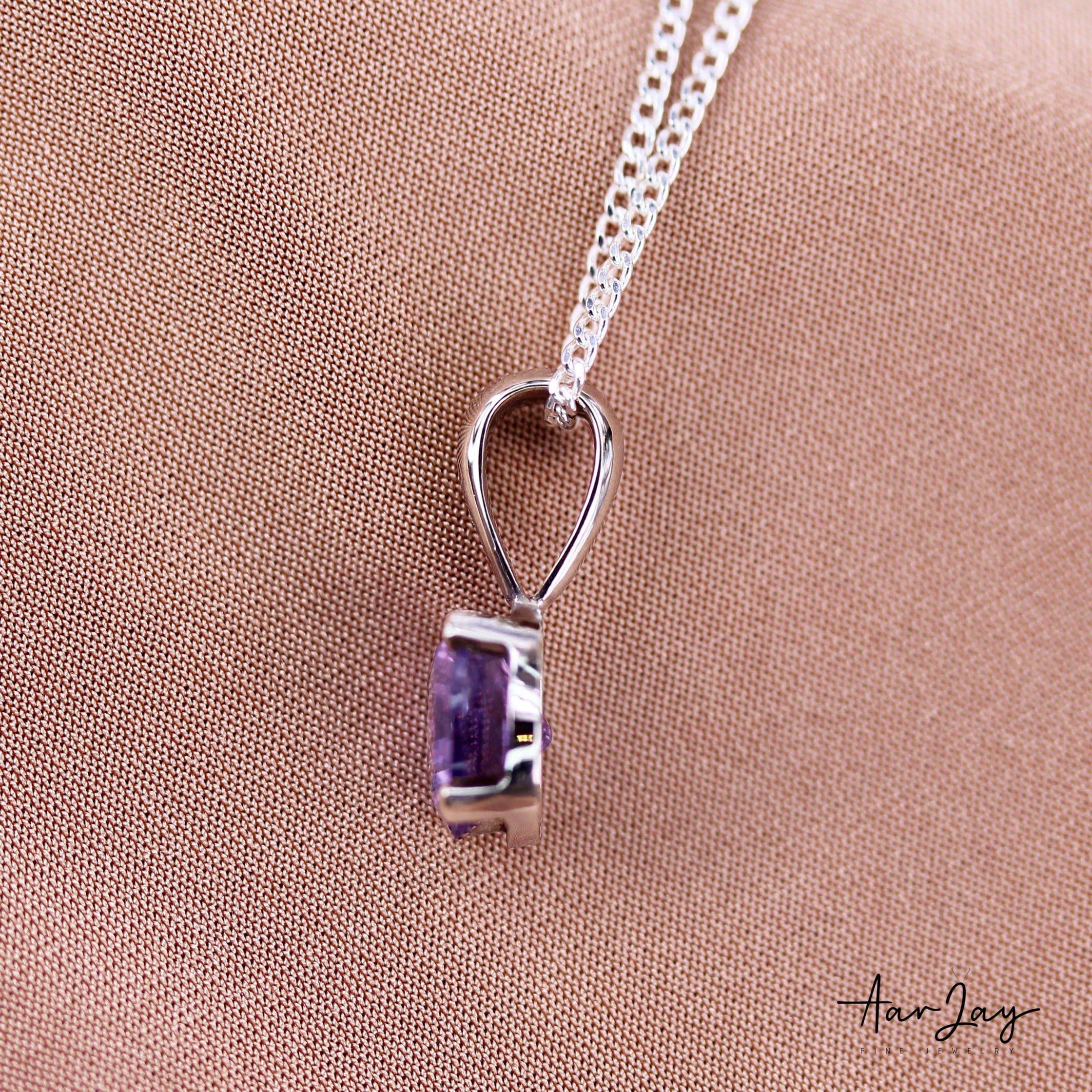 Lavender Sapphire Necklace Gift, 2.01 Cts Natural Unheated Ceylon Sapphire Pendant, 14K Solid Gold Pendant, Christmas Gift, Designer Pendant - Baza Boutique 