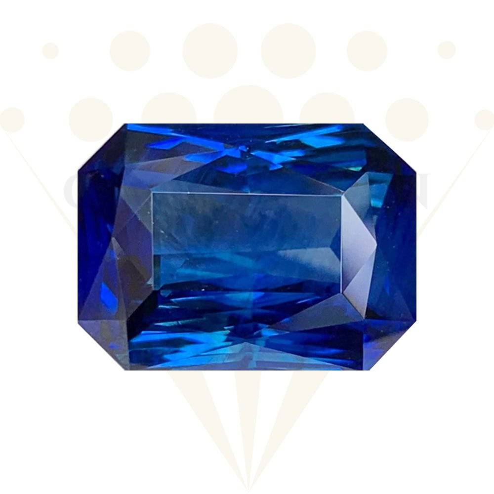 10.90 Cts Natural Blue Sapphire Rare Radiant Cut - (H) - Baza Boutique 