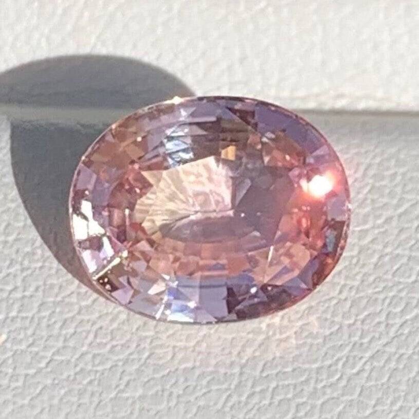 5.07 Cts Unheated Padparadscha Sapphire ICA Certified - (UH) - Baza Boutique 