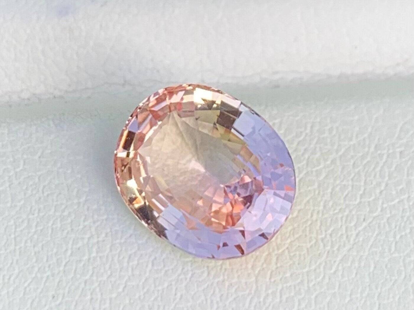 5.07 Cts Unheated Padparadscha Sapphire ICA Certified - (UH) - Baza Boutique 