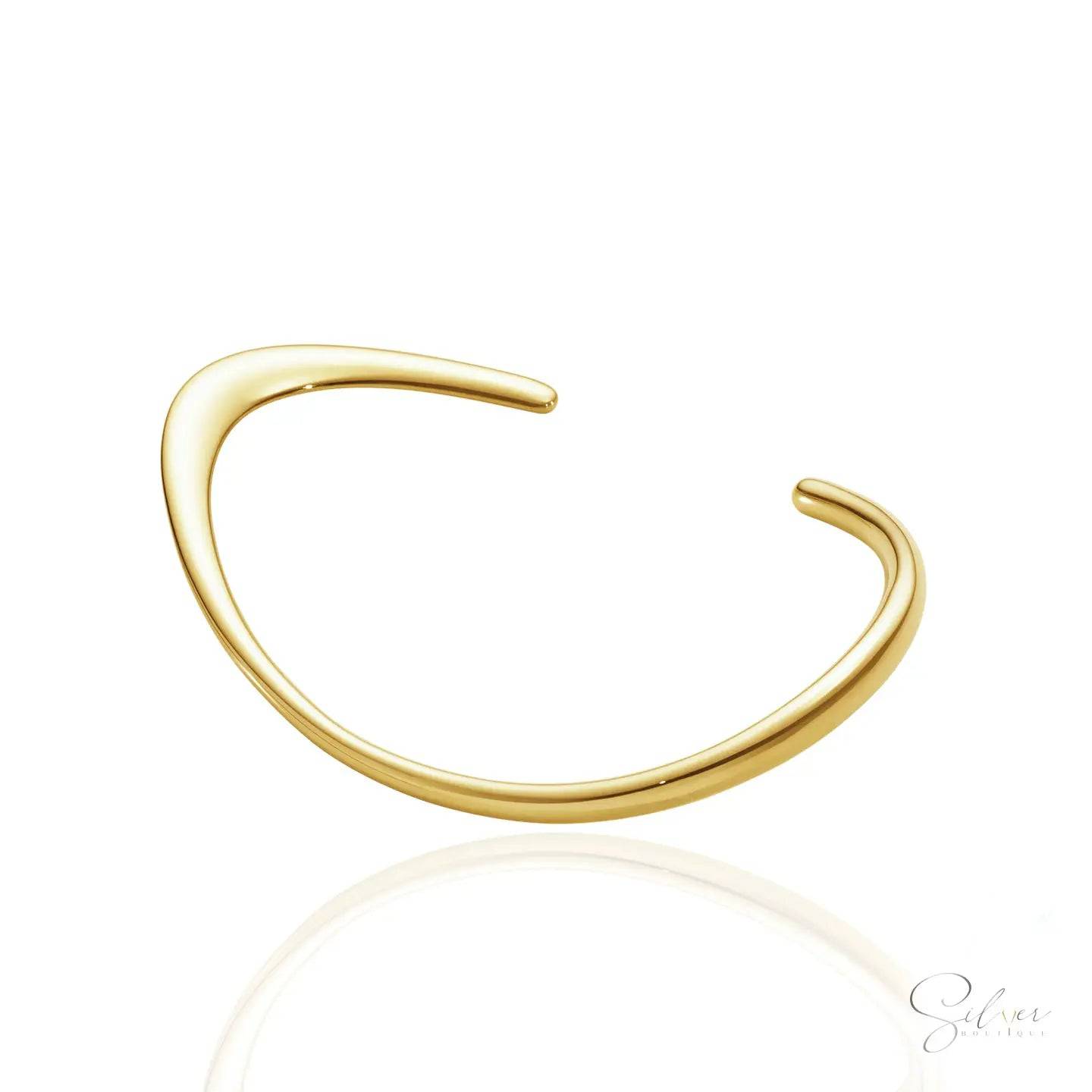 Wavy bangle For Her & For Him , Wavy Round Silver Bangle Unisex Style , Minimalist  Sterling Silver Bangles, Sterling Silver Wavy Bangle - Baza Boutique 