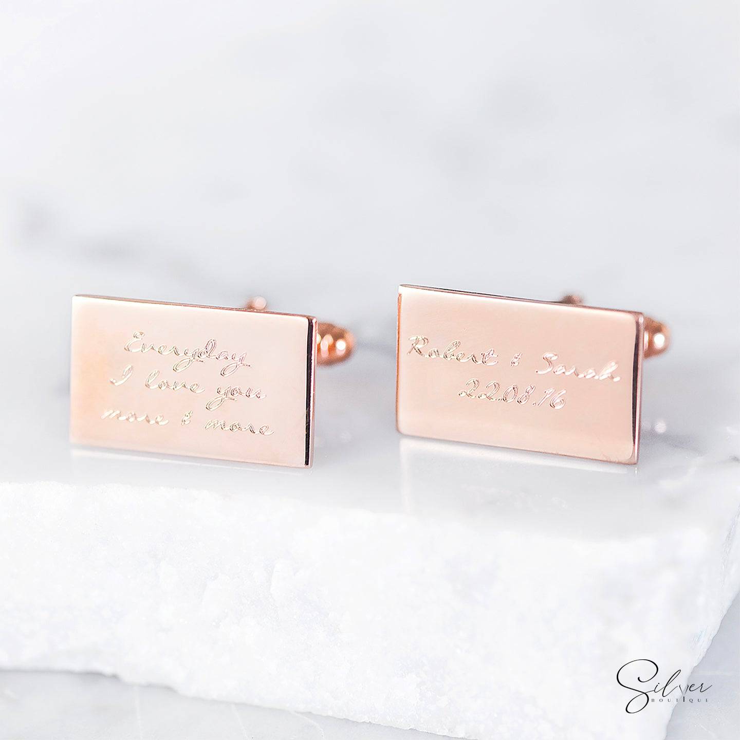 Engravable Cufflinks - Formal Wear, Gift For Him - Baza Boutique 