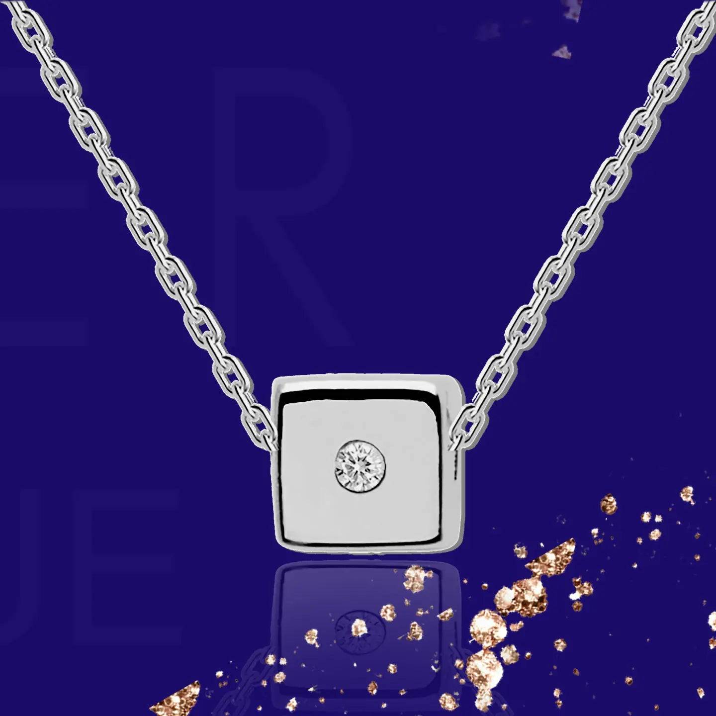 Cube Necklace,  Cube Name Necklace, Custom Cube Necklace, Dice Name Necklace, Personalized Cube Necklace, Personalized Initial Necklace, Dice Necklace - Baza Boutique 