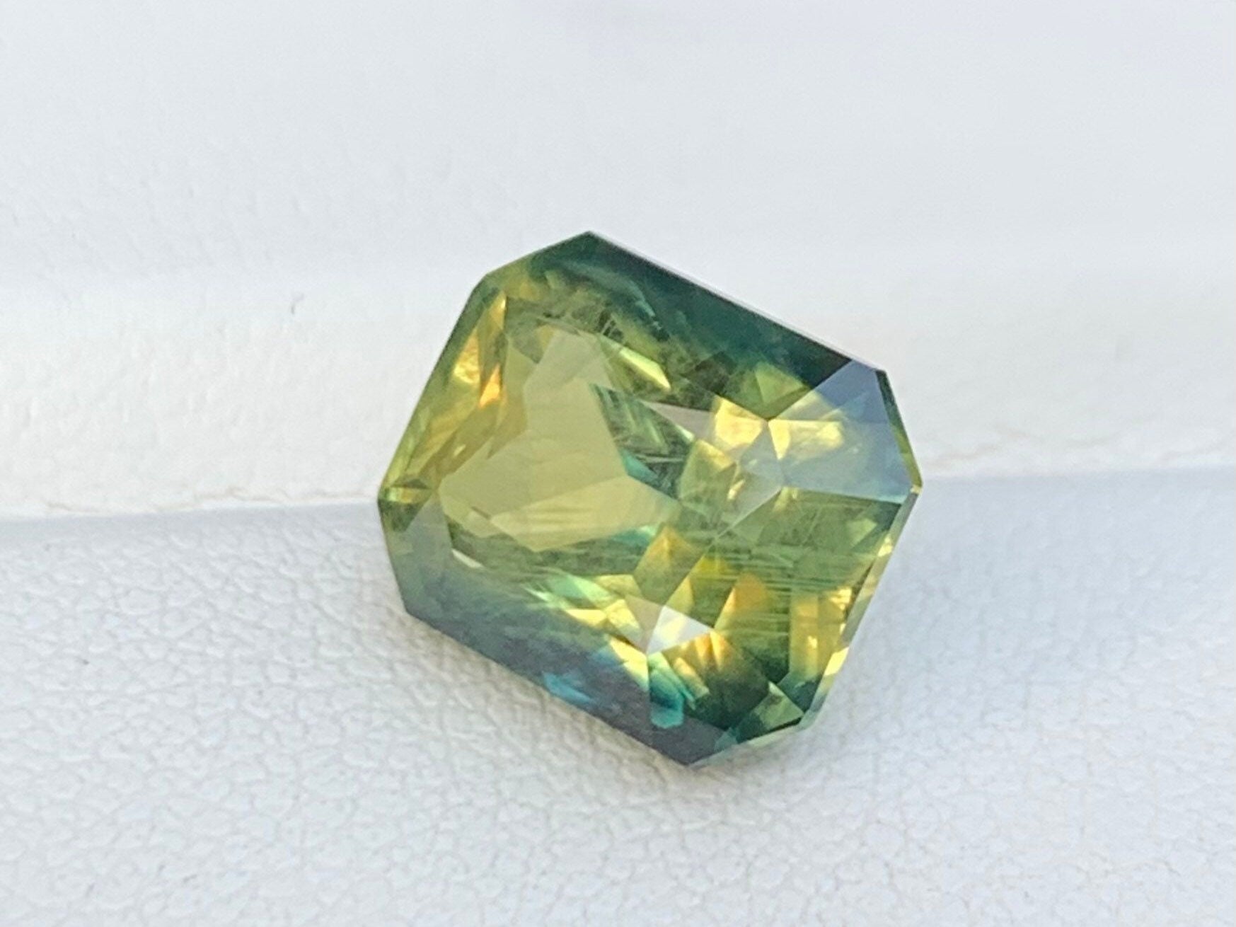 Parti Sapphire 6.86 Cts, Unheated Teal Sapphire, Parti Sapphire Loose Gemstone, Teal Sapphire For Jewelry Making, Natural Teal Sapphire Ring - CeylonFineGemsCo