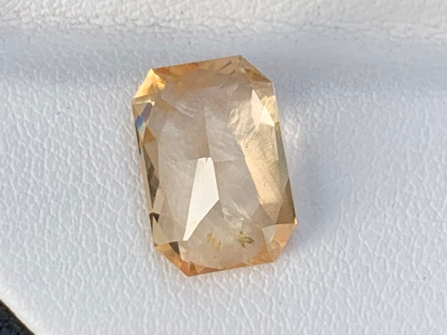 Golden Peach Sapphire 5.96 Cts, Unheated Ceylon Peach Sapphire, Natural Corundum Sapphire, Sapphire engagement ring, Peach Sapphire Gift - CeylonFineGemsCo